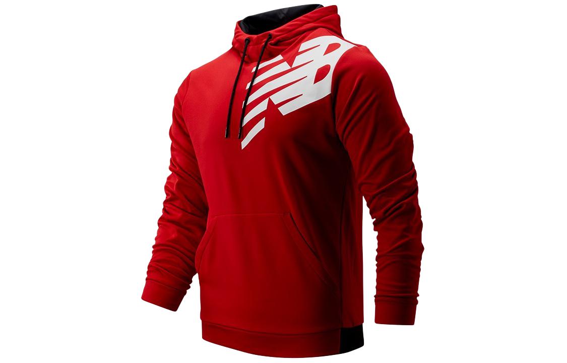 New Balance Red Logo Hoodie Pullover Casual Sweatshirt AMT93021-REP