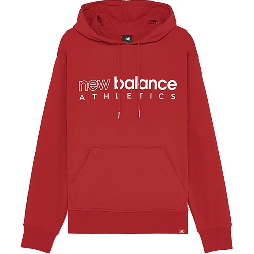 New Balance Red Logo Printed Pullover Hoodie Long Sleeve Casual Apparel AMT01524-REP