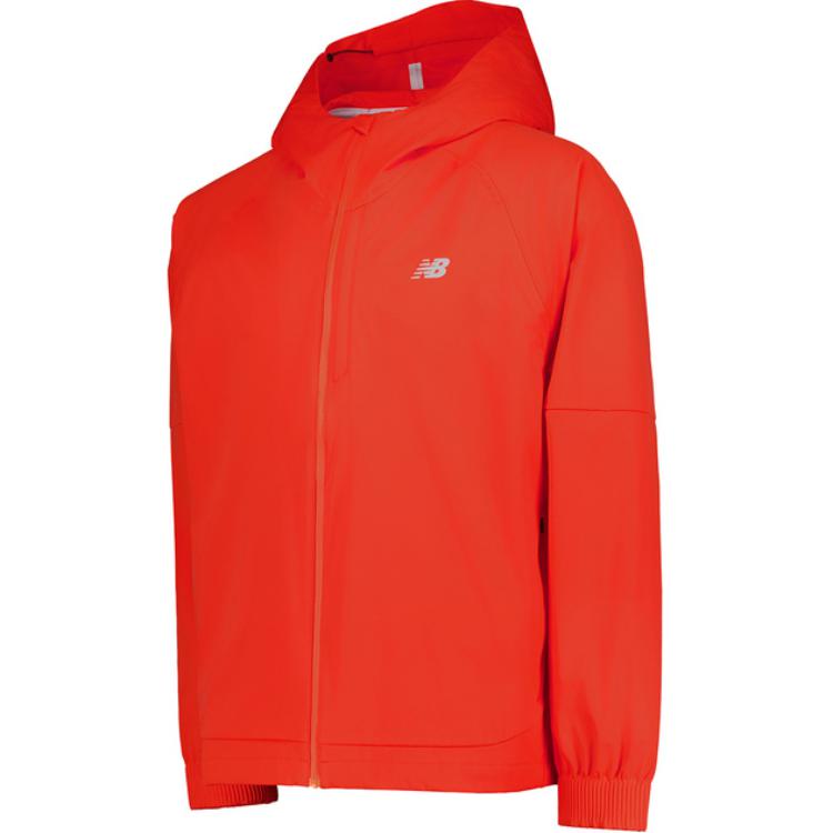 New Balance Red Solid Color Knit Hoodie Jacket - Stylish & Comfortable MJ43513-NEF