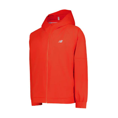 New Balance Red Solid Color Knit Hoodie Jacket - Stylish & Comfortable MJ43513-NEF