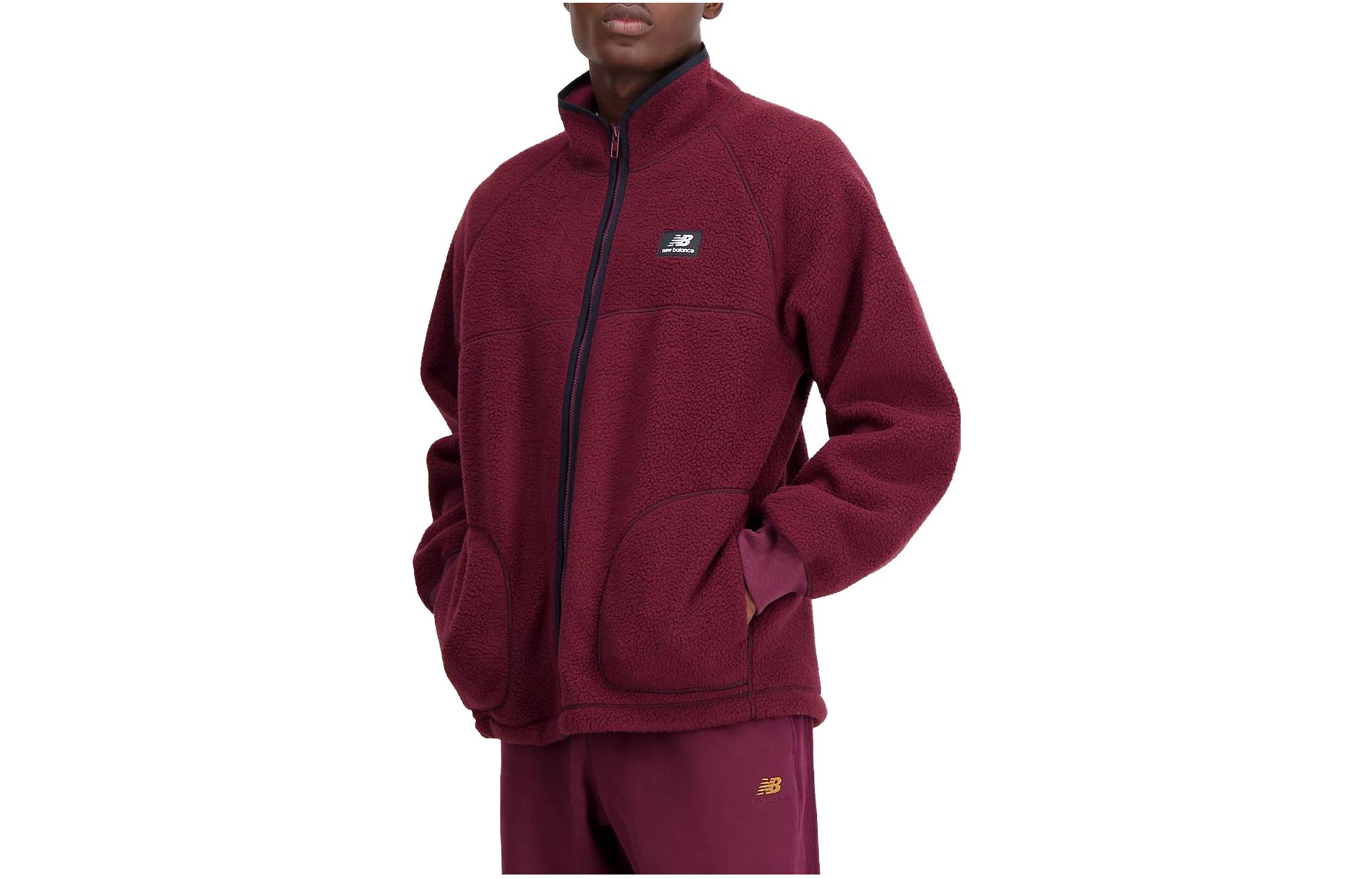 New Balance Red Zip-Up Stand Collar Jacket MJ33503-NBY