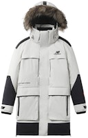 New Balance Reflective Hooded Down Jacket Off-White Winter Unisex NPA44023-BEI New Balance Reflective Hooded Down Jacket Off-White Winter Unisex NPA44023-BEI