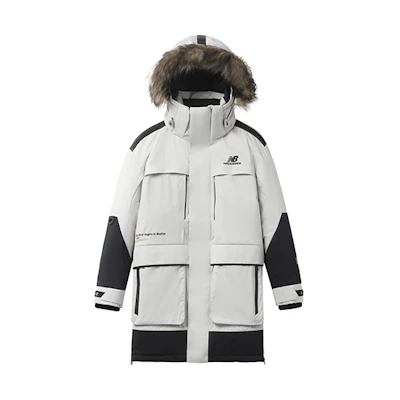 New Balance Reflective Hooded Down Jacket Off-White Winter Unisex NPA44023-BEI