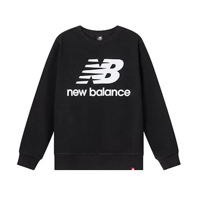 New Balance Retro Black Logo Pullover Crewneck Sweatshirt AMT03560-BK