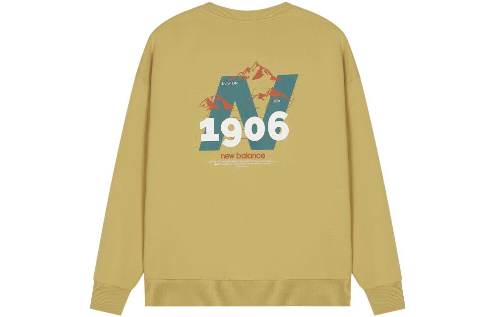 New Balance Retro Graphic Yellow Crewneck Sweatshirt Unisex AMT24370-BYC