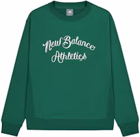 New Balance Retro Green Letter Logo Crewneck Sweatshirt MT43583-MHN New Balance Retro Green Letter Logo Crewneck Sweatshirt MT43583-MHN