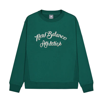 New Balance Retro Green Letter Logo Crewneck Sweatshirt MT43583-MHN