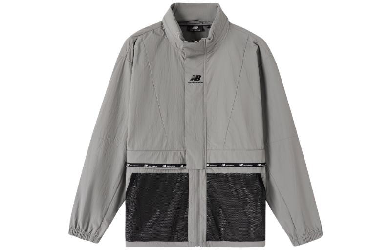 New Balance Retro Letter Print Colorblock Jacket Unisex - Grey NAA6N013-GR