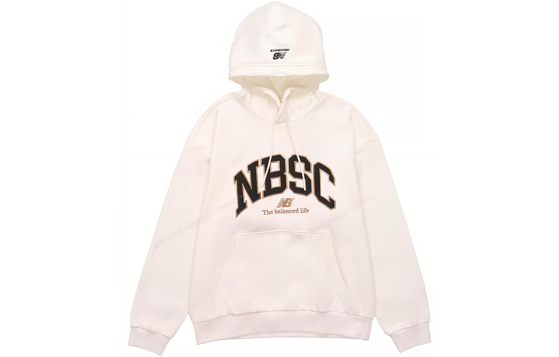 New Balance Retro Logo Print Drawstring Long-Sleeve Sweatshirt White Unisex 5CC44353-IV