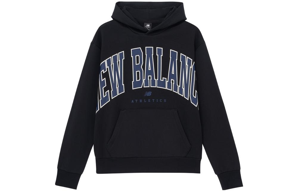 New Balance Retro Logo Print Hoodie Unisex Black UT31550-BK