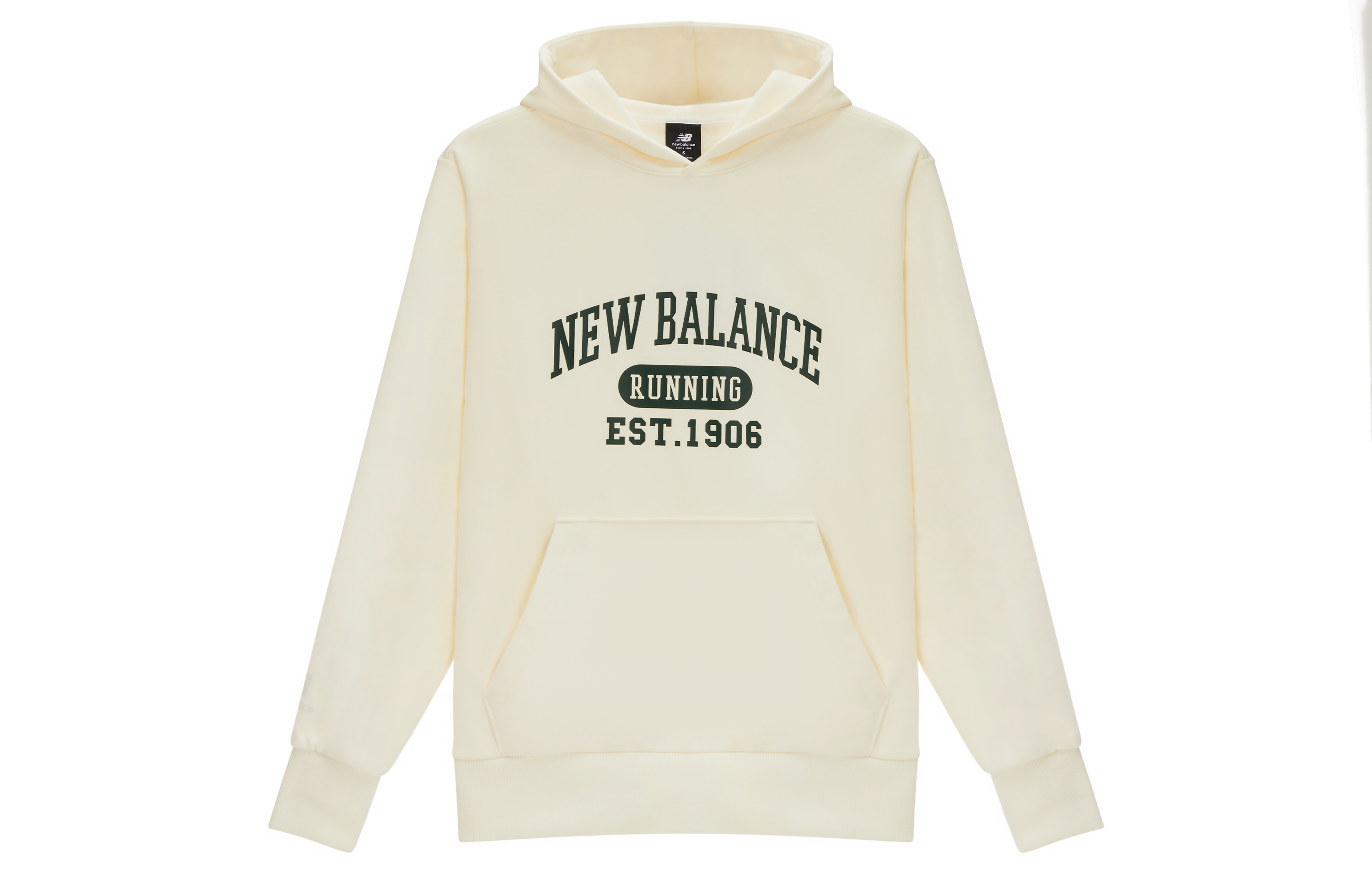 New Balance Retro Logo Print Loose Hoodie Beige Unisex Fall Winter Heavyweight AMT31313-CIC