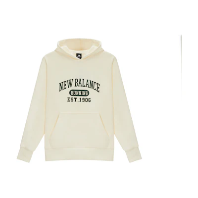 New Balance Retro Logo Print Loose Hoodie Beige Unisex Fall Winter Heavyweight AMT31313-CIC