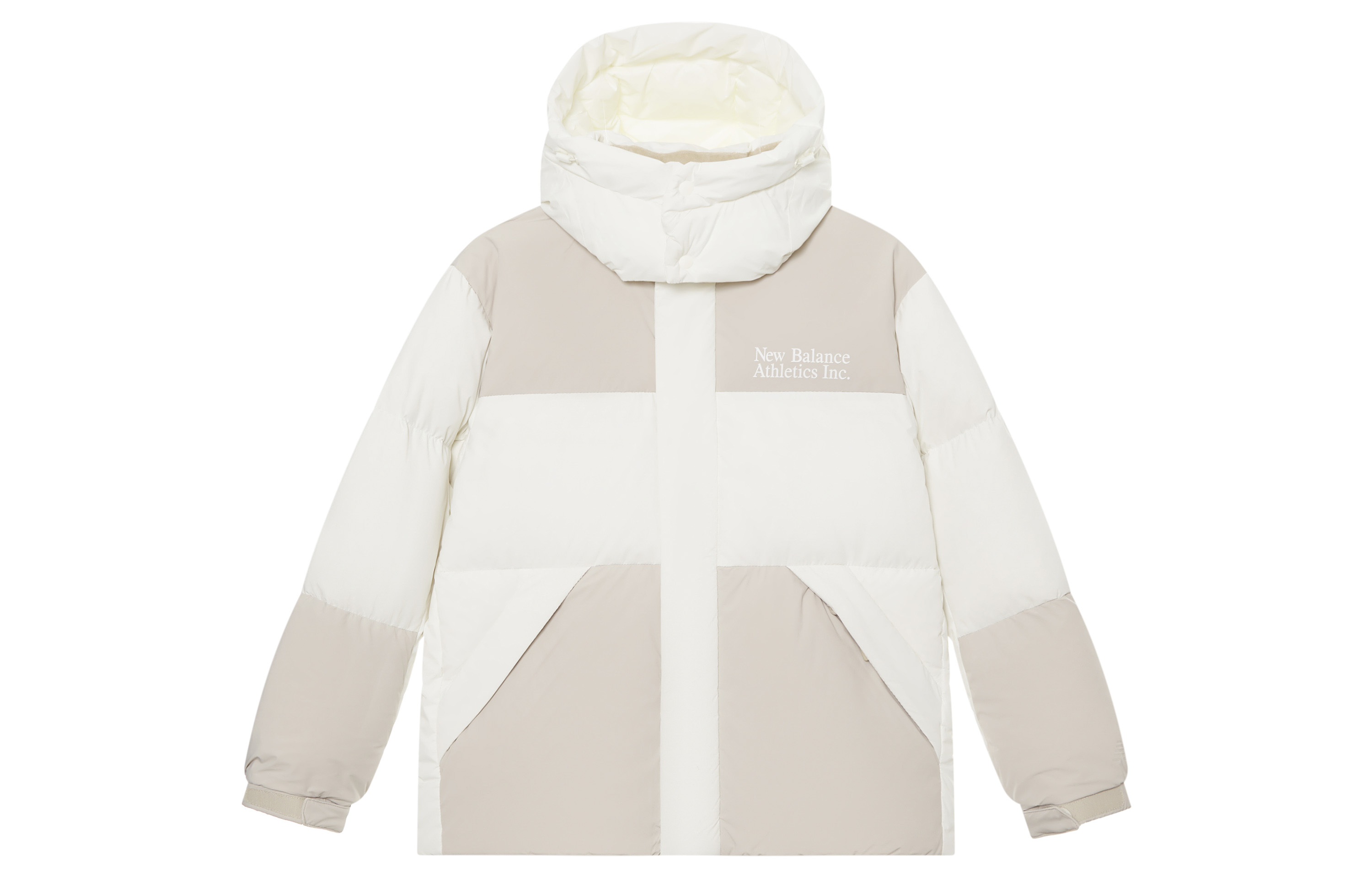 New Balance Retro Puffer Jacket with Detachable Hood White/Beige Unisex. NPE41011-LBE