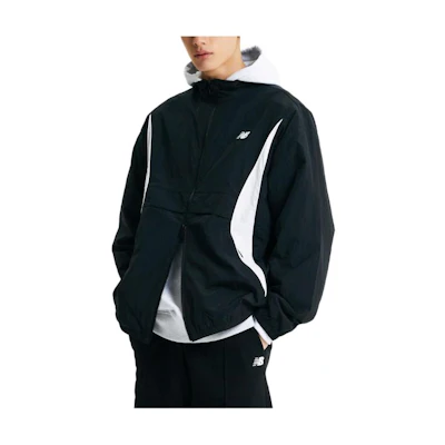 New Balance Retro Sport Zip-Up Letter Print Colorblock Jacket Black () NBNAE22413-19