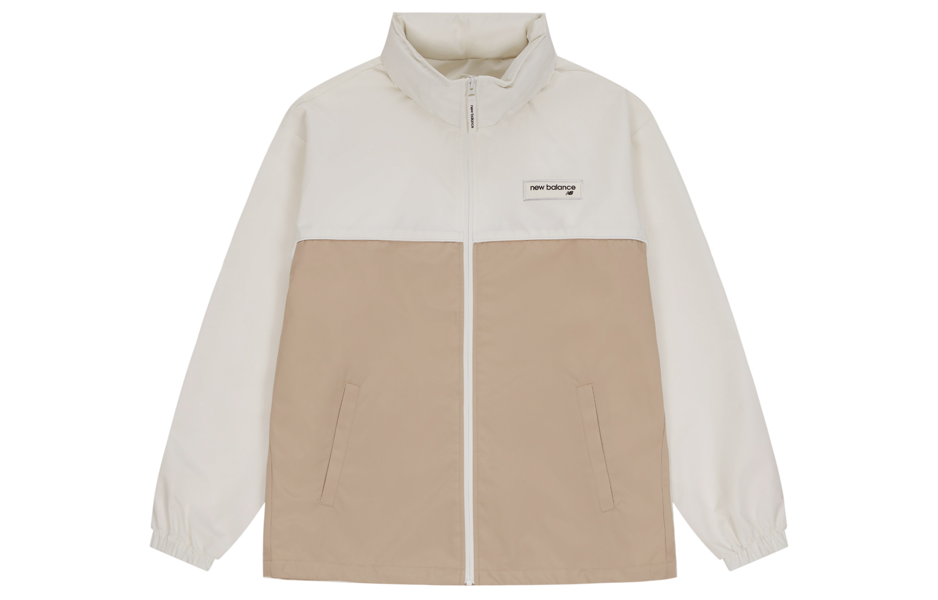 New Balance Retro Windproof Colorblock Jacket with Hood Khaki Unisex NAE11181-BEI