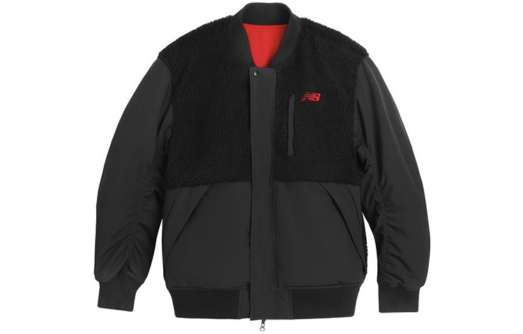 Shop Chaqueta Unisex New Balance Reversible con Cuello de Béisbol Roja. NQA1A011-RD