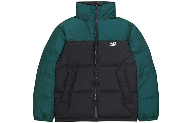 Order New Balance 可雙面穿撞色拼接羽絨外套 男女款 黑/綠 NP943043-GRN