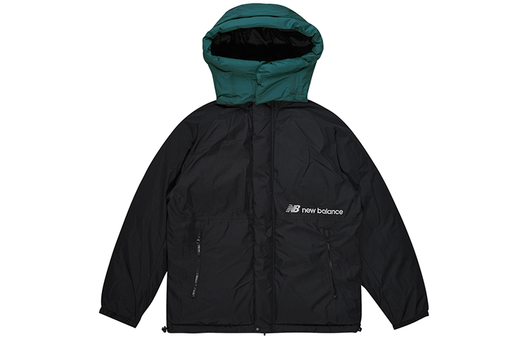 Cheap New Balance 可雙面穿撞色拼接羽絨外套 男女款 黑/綠 NP943043-GRN