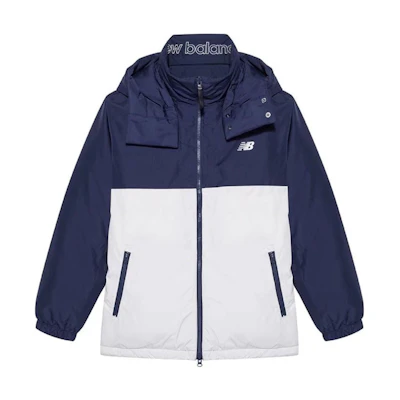 New Balance Reversible Hooded Down Jacket Couple Style Blue White. NP847011-NV