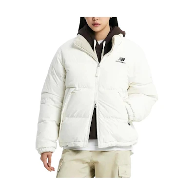 New Balance Reversible Lettering Zip-Up Jacket Cream White Unisex NBNPD42973-64