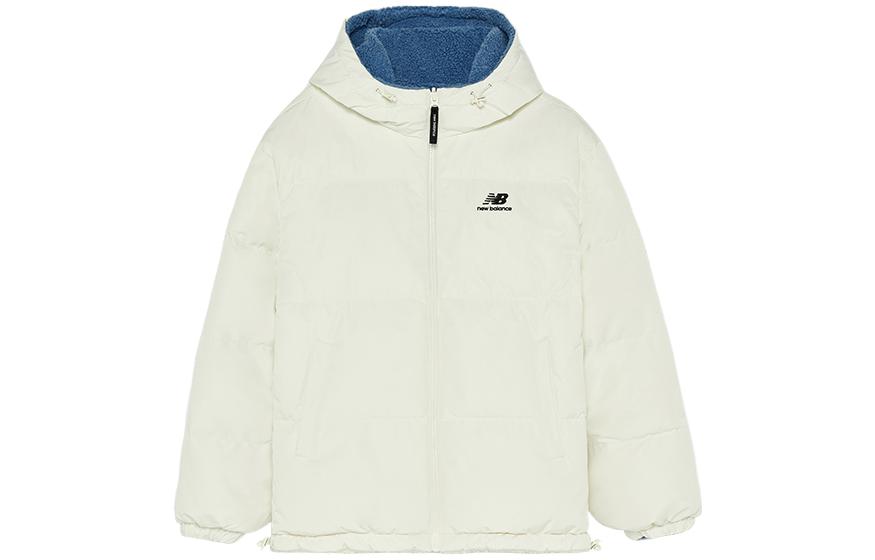 Order New Balance Reversible Logo Print Zip-Up Hooded Puffer Jacket White Unisex. 5PC44733-IV