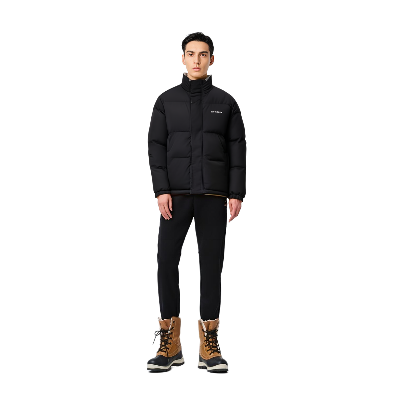 Shop New Balance Reversible Puffer Jacket Black Winter Warm Casual Wear. AMJ14306-BK