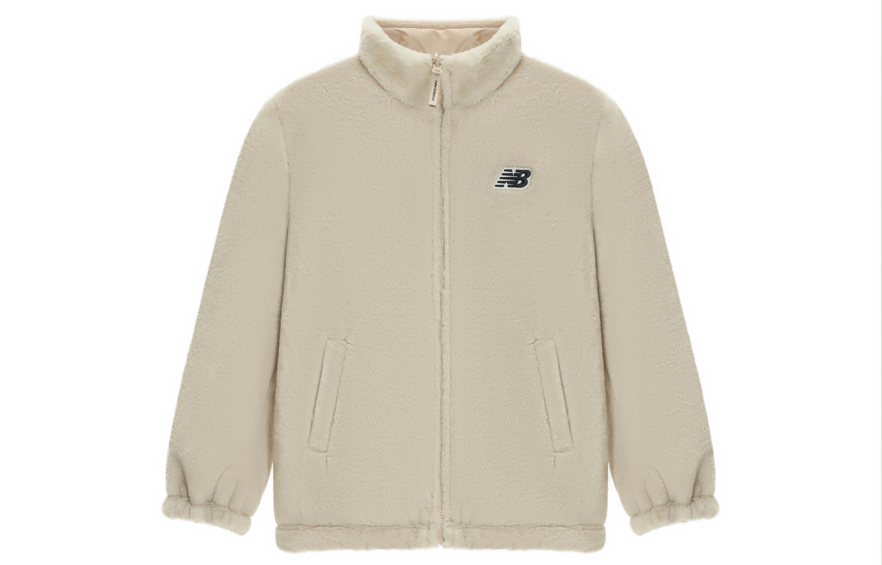 New Balance Reversible Thick Fleece Jacket Beige - Unisex Warm Dual-Sided Coat 6DC43783-CRE 圖 4