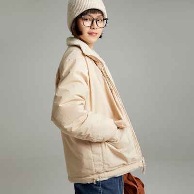 뉴발란스 리버시블 두꺼운 플리스 자켓 베이지 - 유니섹스 양면코트 6DC43783-CRE Details for 뉴발란스 리버시블 두꺼운 플리스 자켓 베이지 - 유니섹스 양면코트 6DC43783-CRE