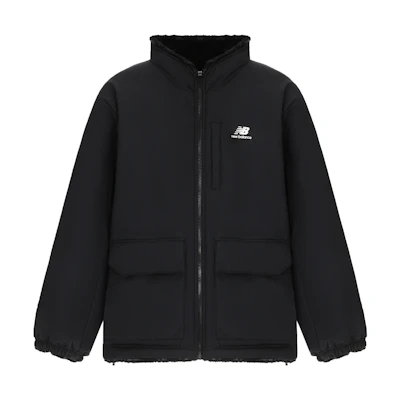 New Balance Reversible Thick Outdoor Jacket with Faux Mink Fur - Unisex Black 6DC43783-BK