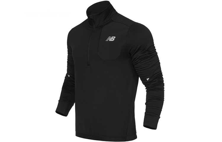 New Balance Run Grid Half-Zip Pullover Sweatshirt Black MT03255-BK