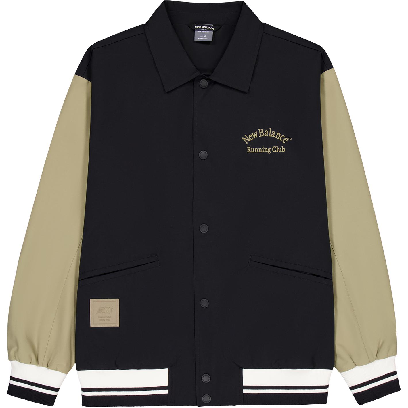 New Balance Running Club Logo Striped Retro Jacket Black AMJ43319-BK