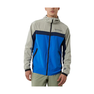 New Balance RWTech Color-Block Hoodie Jacket Blue - Casual Style AMJ21044-CO