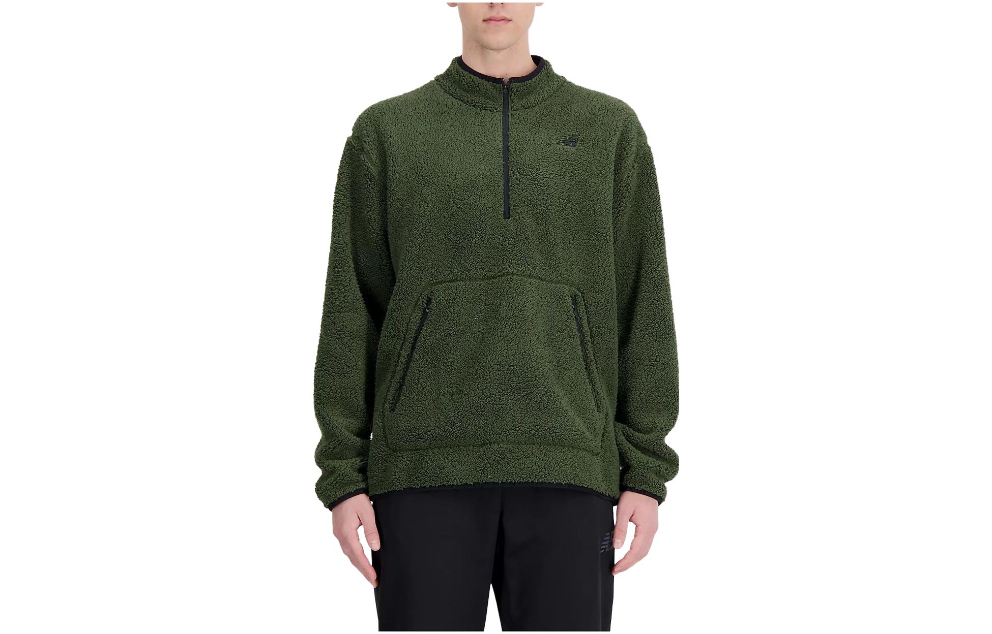 New Balance RWTech Sherpa Solid Green Loose-Fit Jacket MT33067K-OU