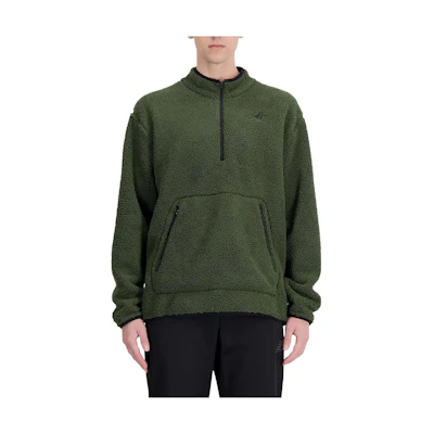 New Balance RWTech Sherpa Solid Green Loose-Fit Jacket MT33067K-OU