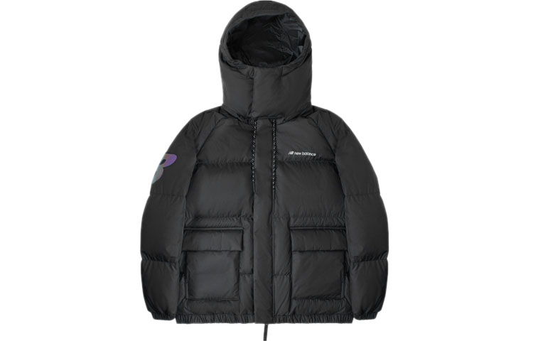 Order New Balance Short Down Jacket with Hood Black Winter Edition AMJ04363-BK