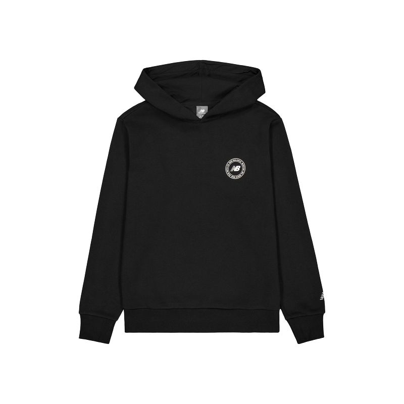 New Balance Simple Pullover Hoodie Black Long Sleeve AMT43367-BK