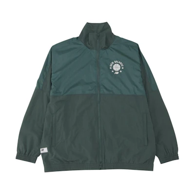 New Balance Slim-Fit Green Zip-Up Jacket with Logo Design AMJ35185-NWG