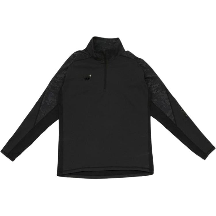 New Balance Slim Fit Black Half-Zip Long Sleeve Sweatshirt JMTF1160-BK