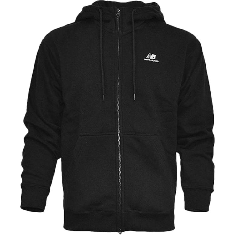 New Balance Small Logo Zip-Up Hoodie Black Unisex Casual Sportswear MDA4E053-BK