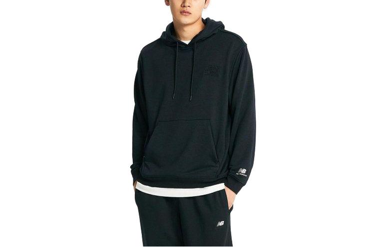 New Balance Solid Black Hoodie Long Sleeve Pullover NBN0D32833-19