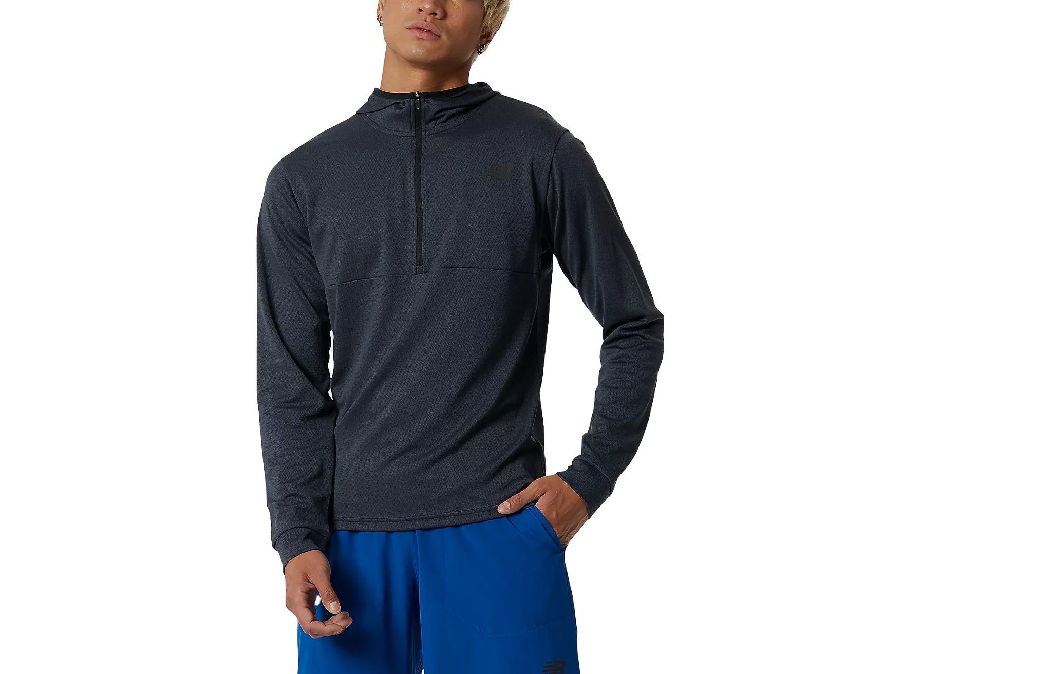 New Balance Solid Black Zip-Up Hoodie MT21089-BK