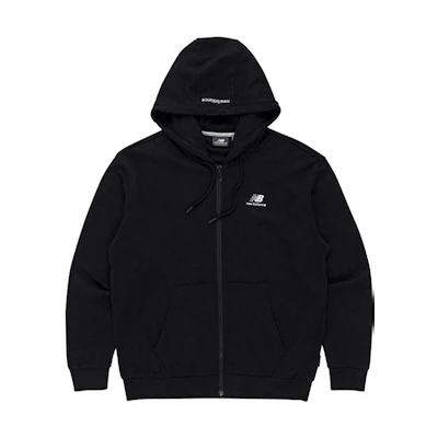 New Balance Solid Black Zip-Up Hoodie NBMDB21183-19