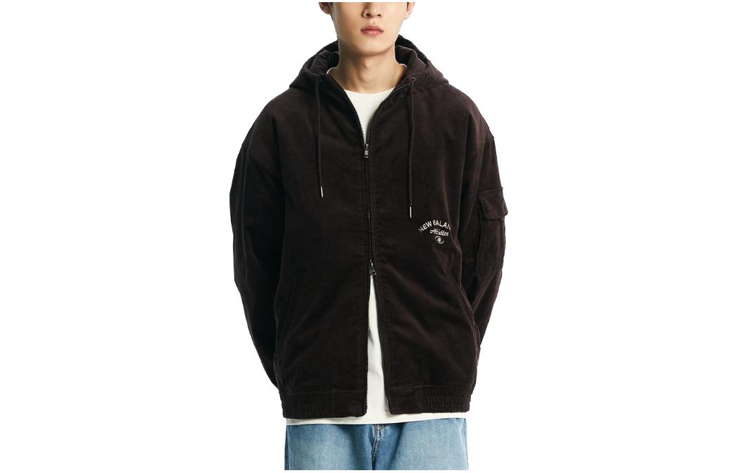 New Balance Solid Brown Hooded Drawstring Jacket NBNQD41933-85