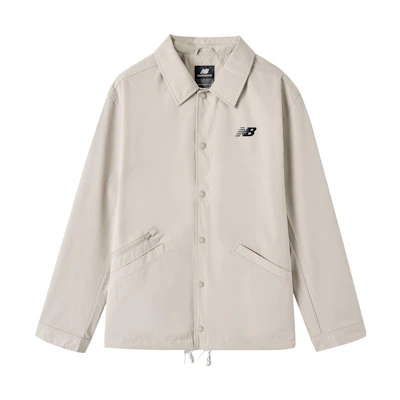 New Balance Solid Casual Collared Button-Up Shirt Jacket - White NAA13031-BEI