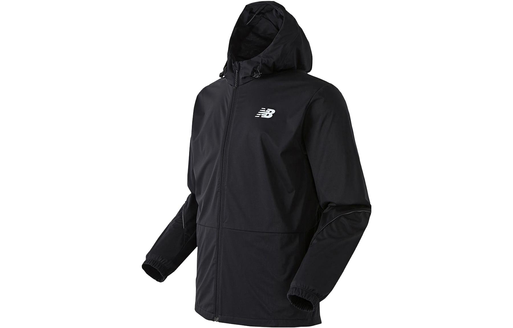 New Balance Solid Color Black Hooded Zip-Up Loose-Fit Jacket NBNAD2S041-19