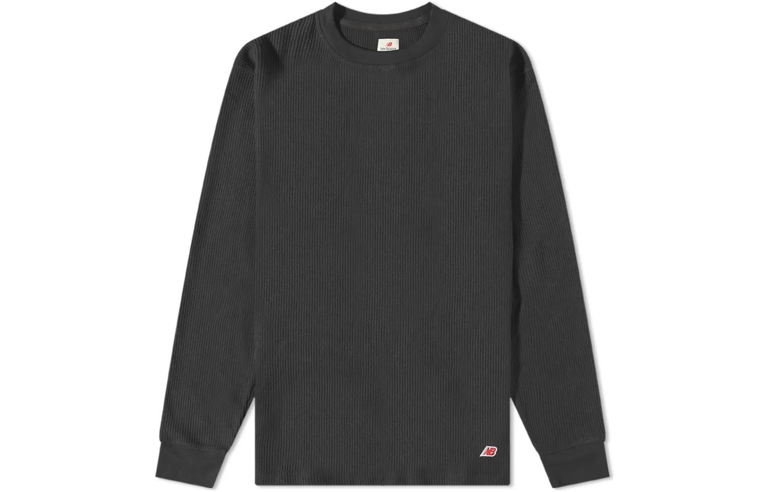 New Balance Solid Color Crewneck Knit Sweater MT23546-BK