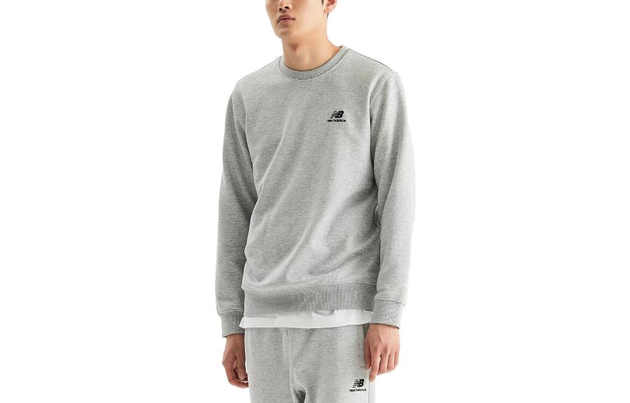 New Balance Solid Color Crewneck Pullover Long Sleeve Sweatshirt Grey NBNCD11013-15