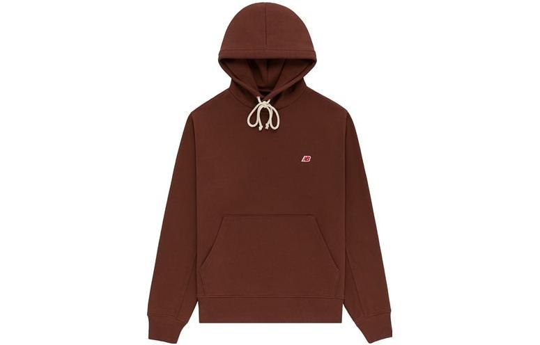 New Balance Solid Color Drawstring Hoodie Oak Brown MT21540-ROK
