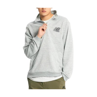 New Balance Solid Color Half-Zip Pullover Sweatshirt Grey NBNCD32843-AC