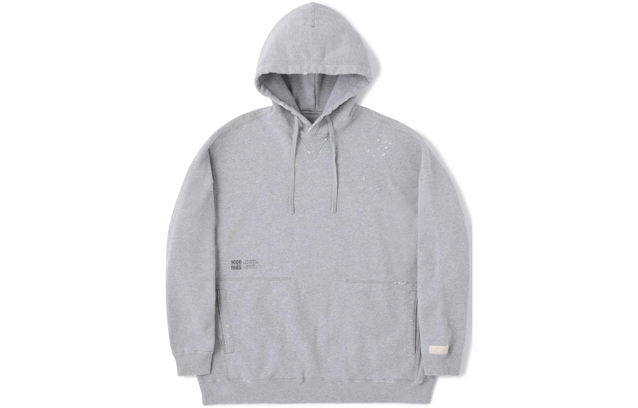 New Balance Solid Color Hoodie with Kangaroo Pocket Light Grey AMT35147-AG